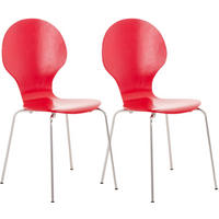 BESUCHERSTUHL Ede - 2er Set rot - Rot, Metall (43/86/45cm) - TPFLiving