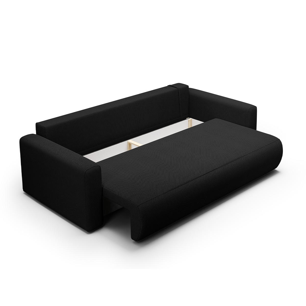 SOFA Evy 3 Sitzplätze Schwarz - Schwarz, Holz (238/82/105cm) - Petits-meubles