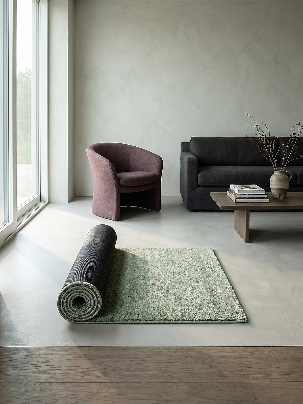 TEPPICHLÄUFER Antirutsch Uni RUTOR Polyester Grün 80 x 150 cm - Grün, Textil (80/150cm) - KADIMA DESIGN