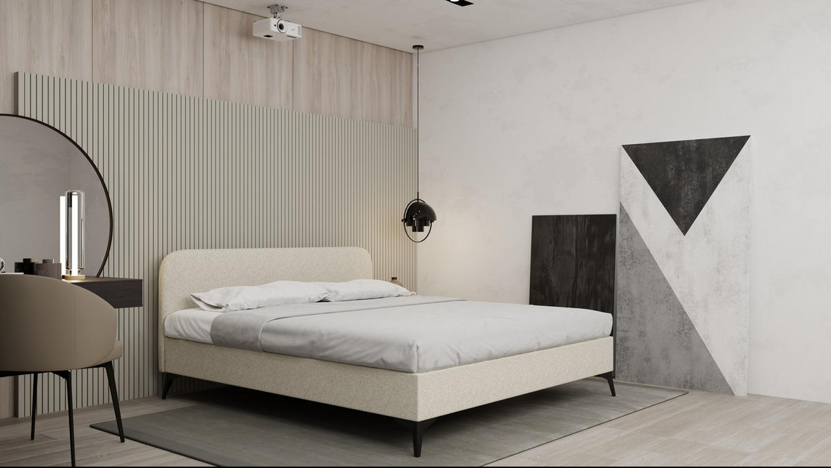 POLSTERBETT Mavilo 180 x 200 cm mit Bettkasten und Lattenrost, Ohne Matratze - Beige - Beige, Holz (180/200cm) - Panda Möbel