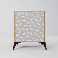 SIDEBOARD PASSING SECONDS, Eichefarben, 57,5x42x70,5 cm, Schwarze Metall-Sternfüße - Eichefarben/Multicolor, Holzwerkstoff/Metall (57.5/70.5/42cm) - SpaceRebels