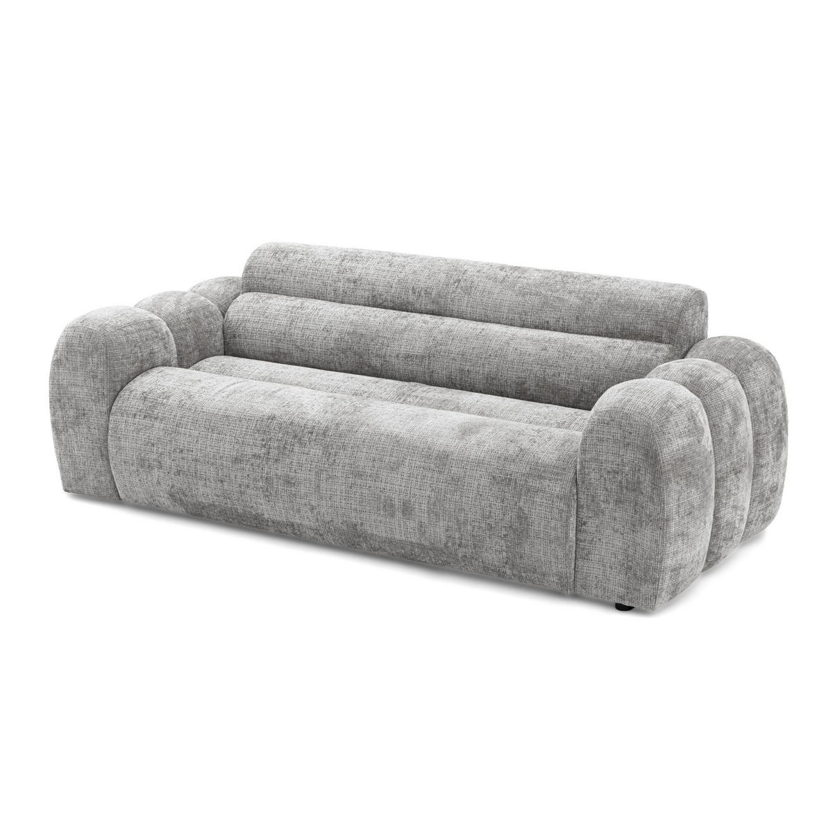 2-SITZER modulares Sofa VEER, Breite 213 cm Chenille Webstoff Grau - Schwarz/Grau, Holz/Kunststoff (213/75/95cm) - Muffo