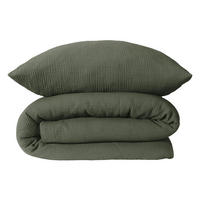 BETTWÄSCHESET Molly - Musselin - 2-teilig - 155x220 cm - Dunkelgrün - Dunkelgrün, Textil (155/220cm) - SCHIESSER