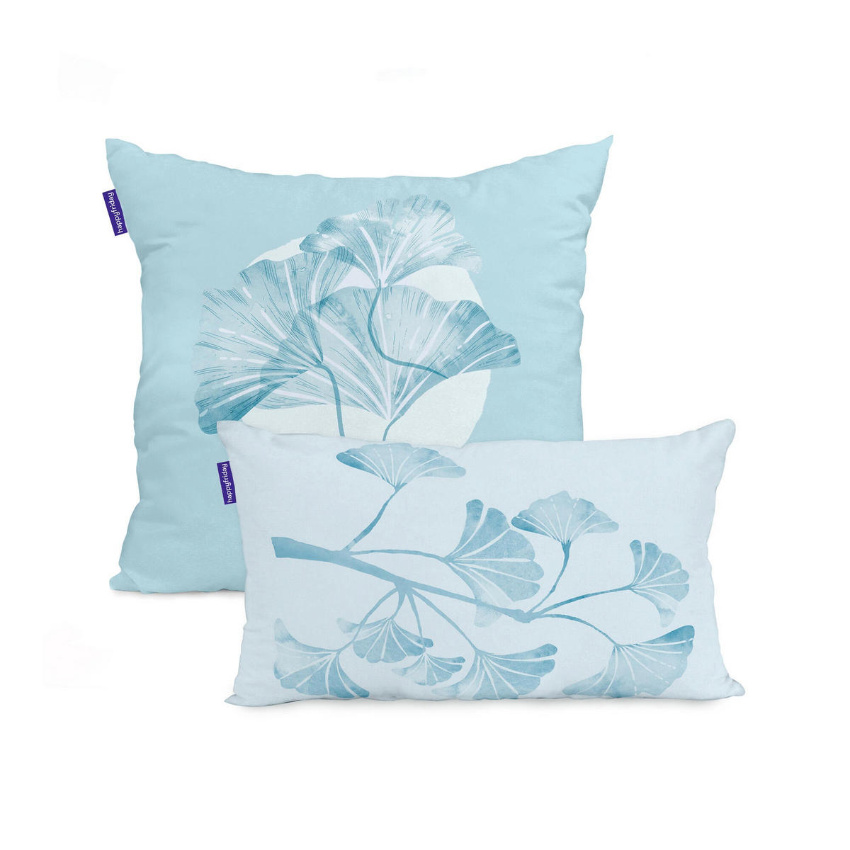 KISSENBEZUG ginkgo 50x50 + 50x30 cm mehrfarbig - Multicolor, Textil (50/50cm) - Happy Friday