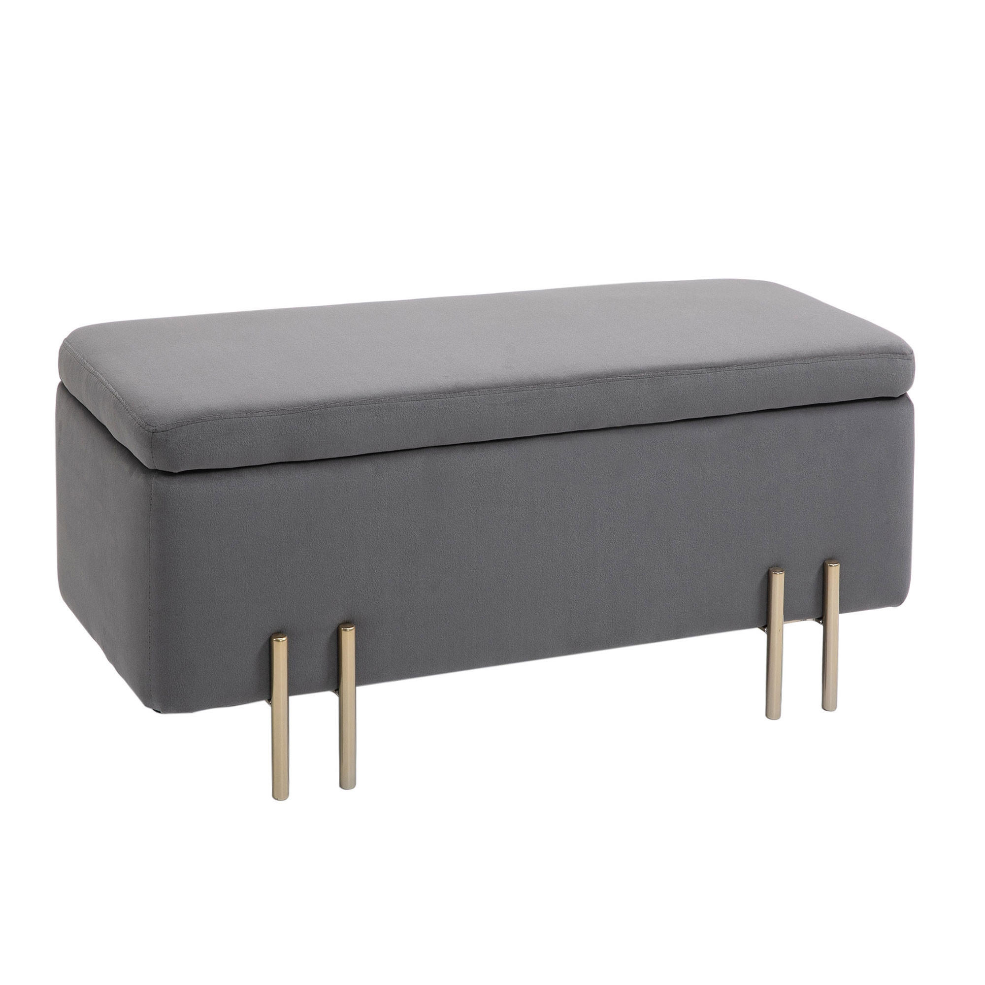 SITZBANK Eleganter Polsterbank mit Stauraum Truhenbank Dunkelgrau - Dunkelgrau, Textil (40/42/100cm) - HOMCOM
