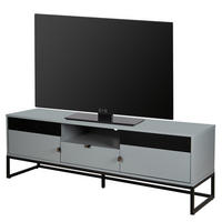 TV-LOWBOARD - Holzwerkstoff - Blaugrau/Schwarz, Holzwerkstoff/Kunststoff (160/55/40cm) - home24