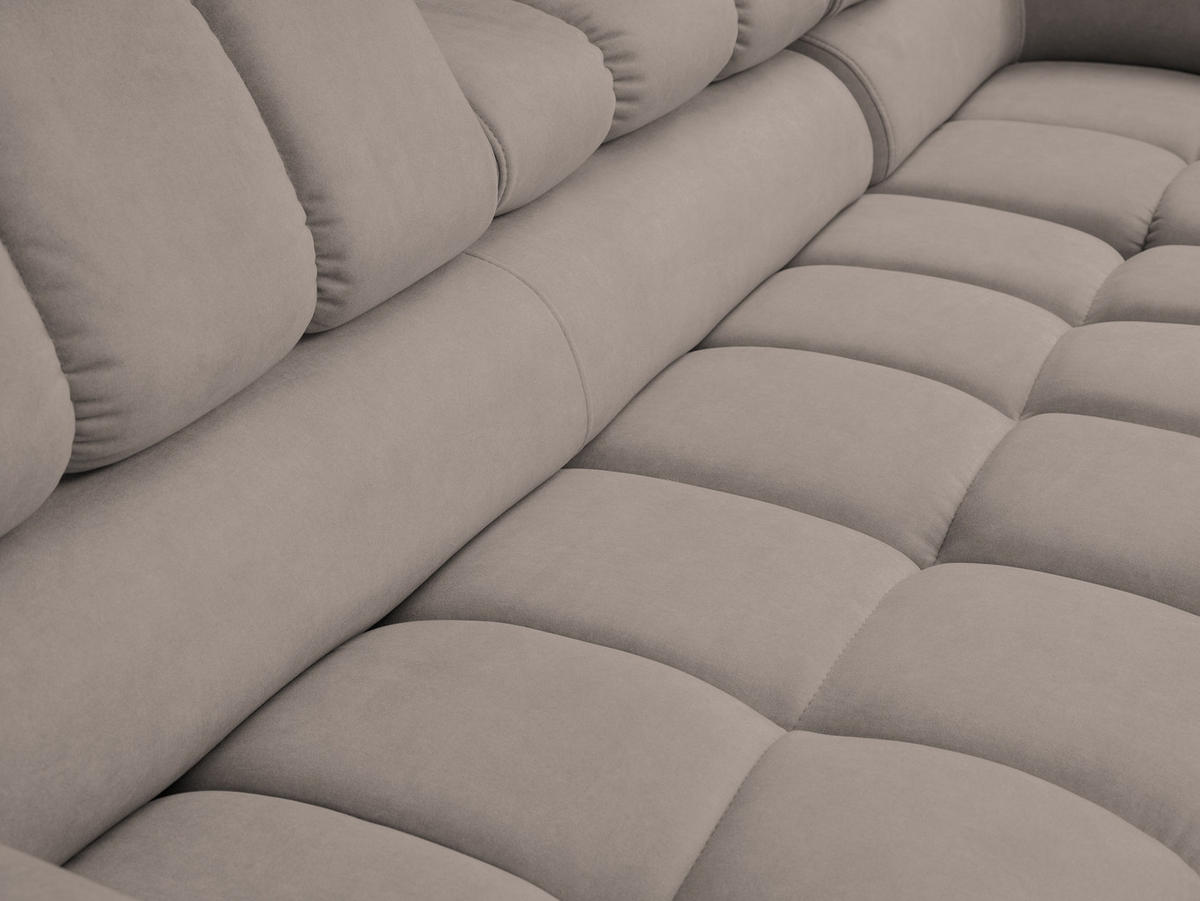ECKSOFA Andrea L-Form mit verstellbaren Kopfstützen Schlaffunktion Bettkasten 267 cm links beige - Beige, Kunststoff (106/267cm) - Margaret Hadas24