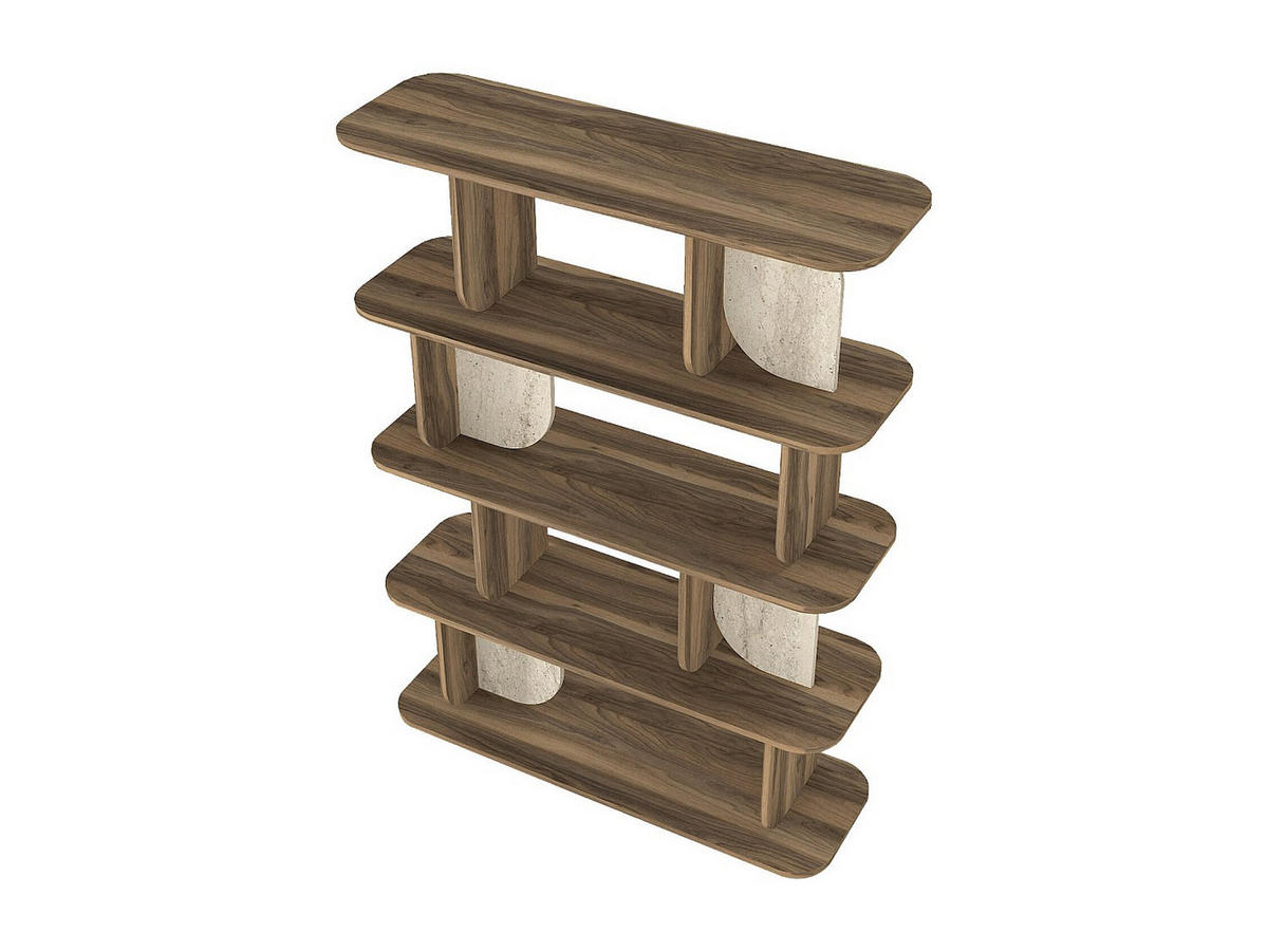 REGAL - 120 cm x 40 cm - holz - naturfarben dunkel, beige Neleria - Beige/Naturfarben, Holz (120/160.5/40cm) - Vente-Unique