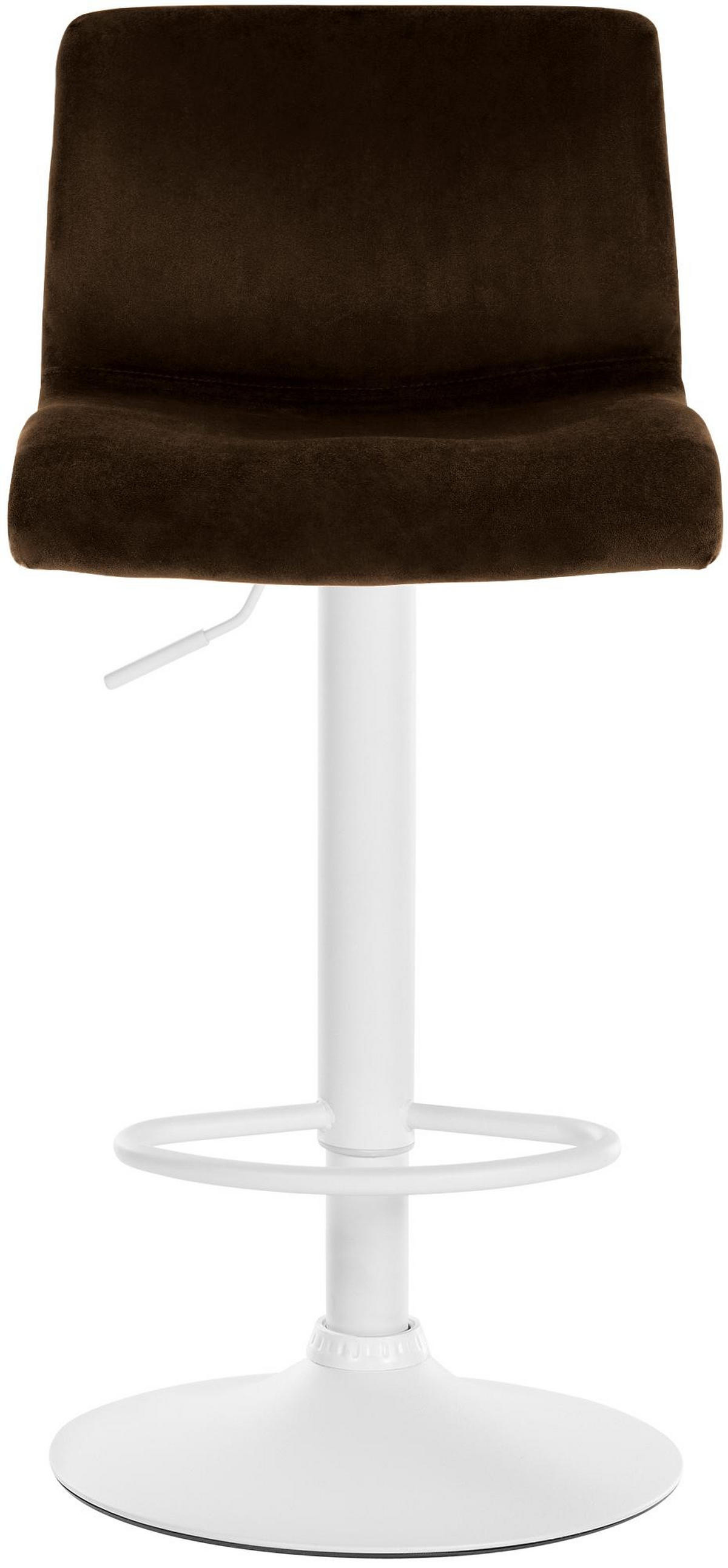 BARHOCKER Pesan Samt Braun Weiß - Braun, Textil/Metall (39/83/36cm) - DELUKE