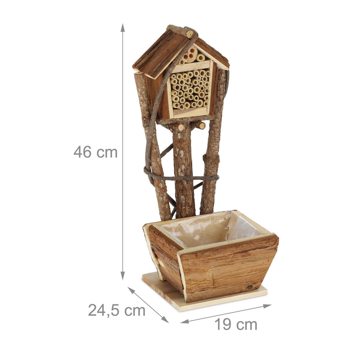 2XBIENENHOTEL - Multicolor, Holz/Kunststoff (19/46/24.5cm) - Relaxdays