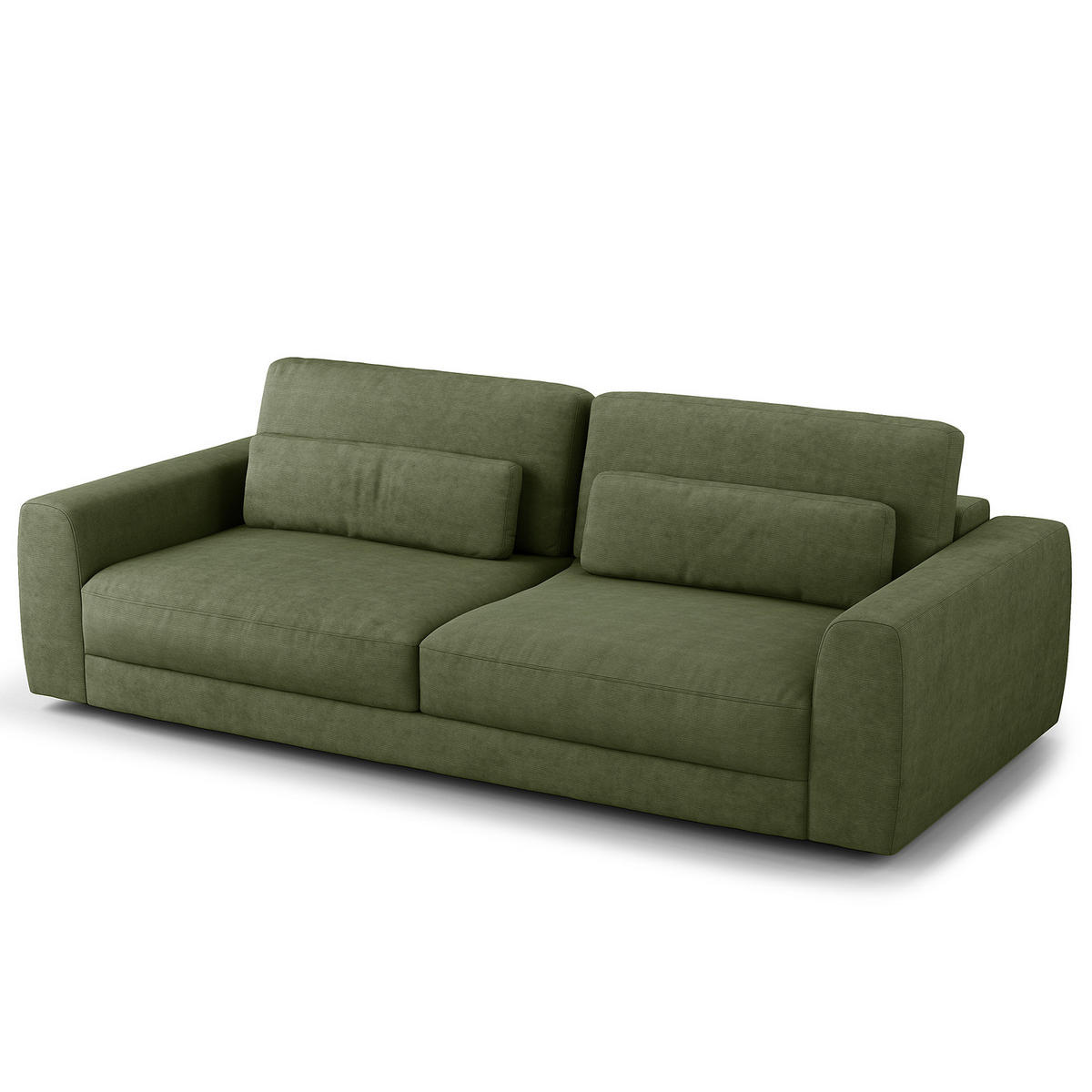 3-SITZER SOFA - Schwarz/Grün, Kunststoff/Textil (252/80/117cm) - home24