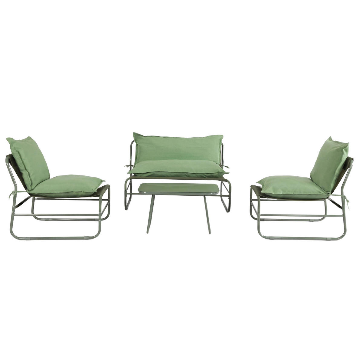 GARTENSET Grün 45/79/44 cm 4er-Set - Grün, Metall - Mobili Rebecca