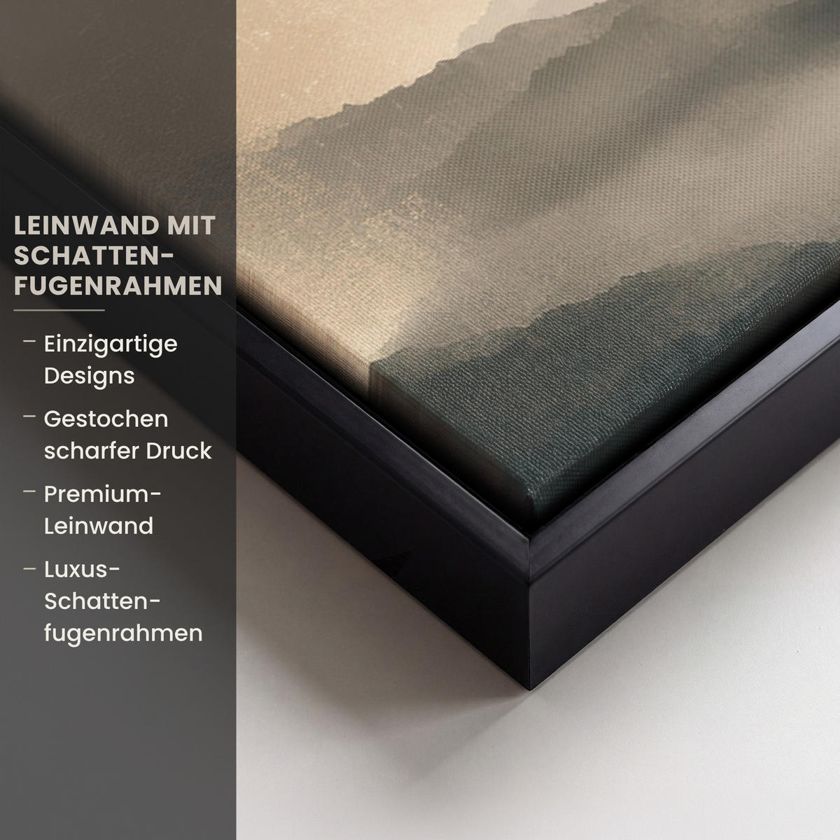 LEINWAND Bilder mit Rahmen - Landschaft - Japandi - Vogel - 60x40 - Beige, Textil (60/40cm) - MuchoWow