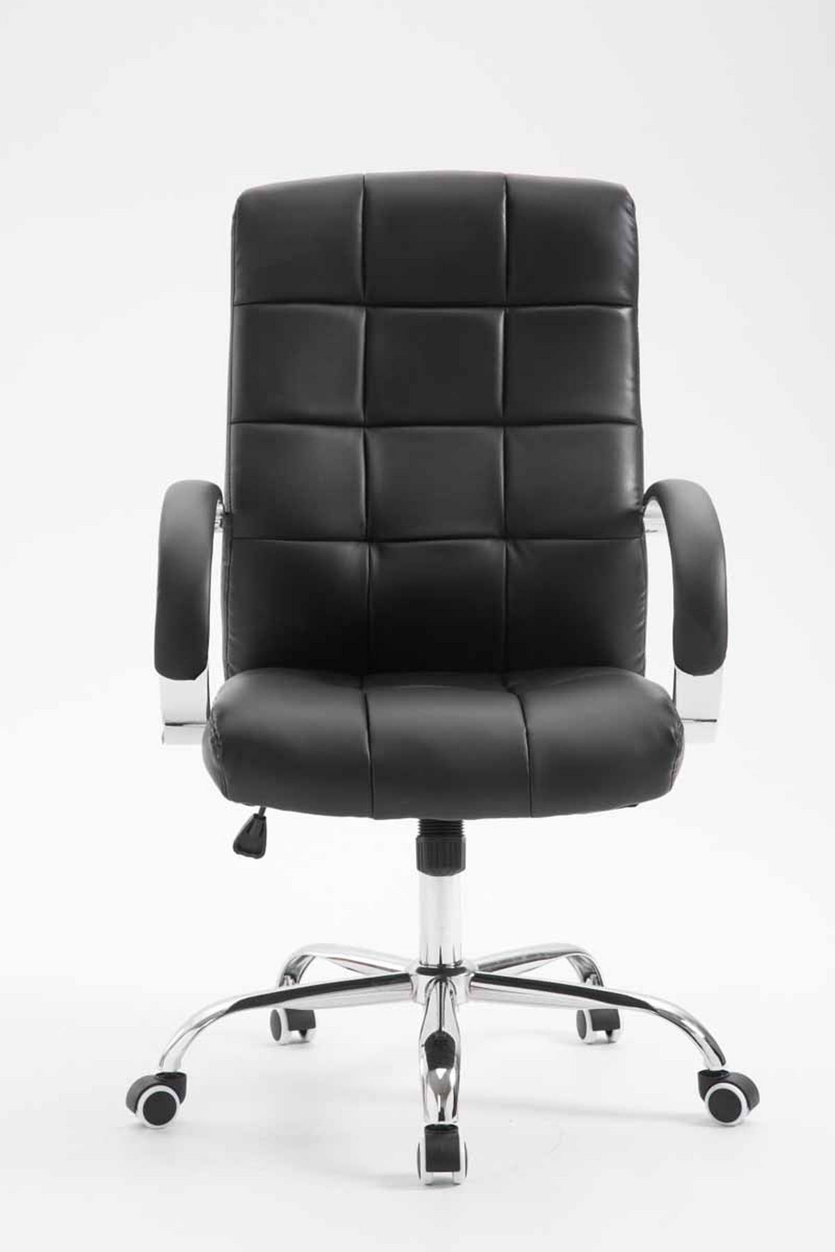 CHEFSESSEL Lederlook schwarz - Chromfarben/Schwarz, Textil/Metall (54/105/51cm) - CLP