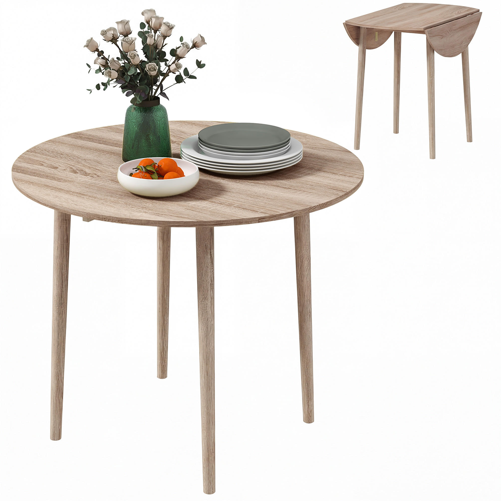 ESSTISCH Naturholz 1 Stück - Beige, Kunststoff (89/89/73.5cm) - GiPP