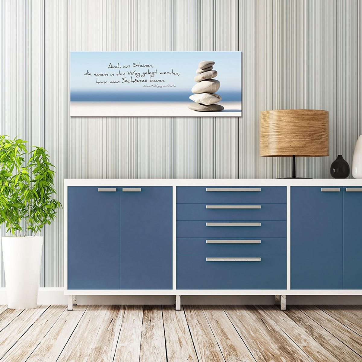 GLASBILD 80x30 cm motivierender Spruch - Beige, Glas (80/30cm) - artissimo