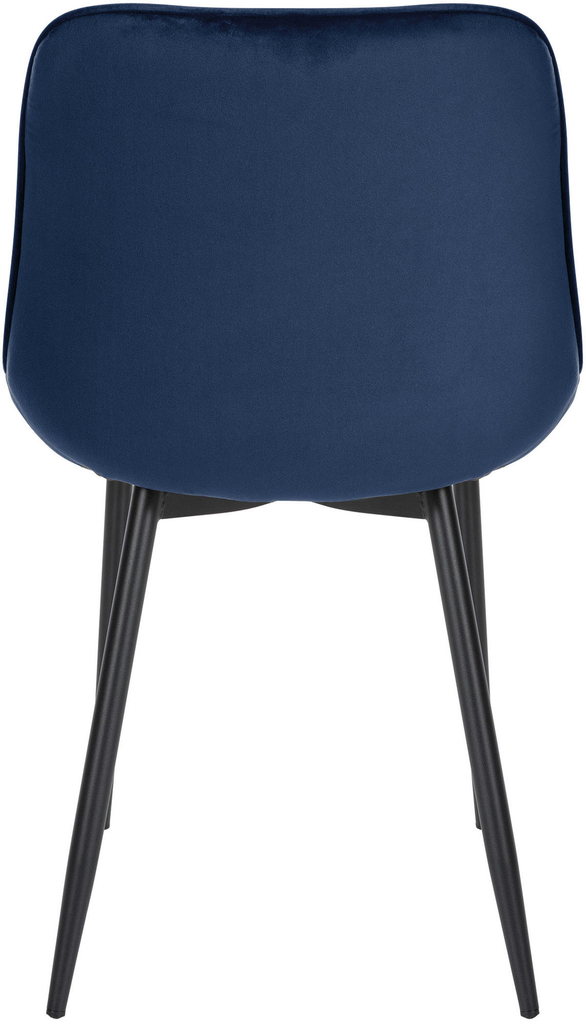STUHL Samt Blau - Blau/Schwarz, Textil/Metall (53/82/60cm) - CLP