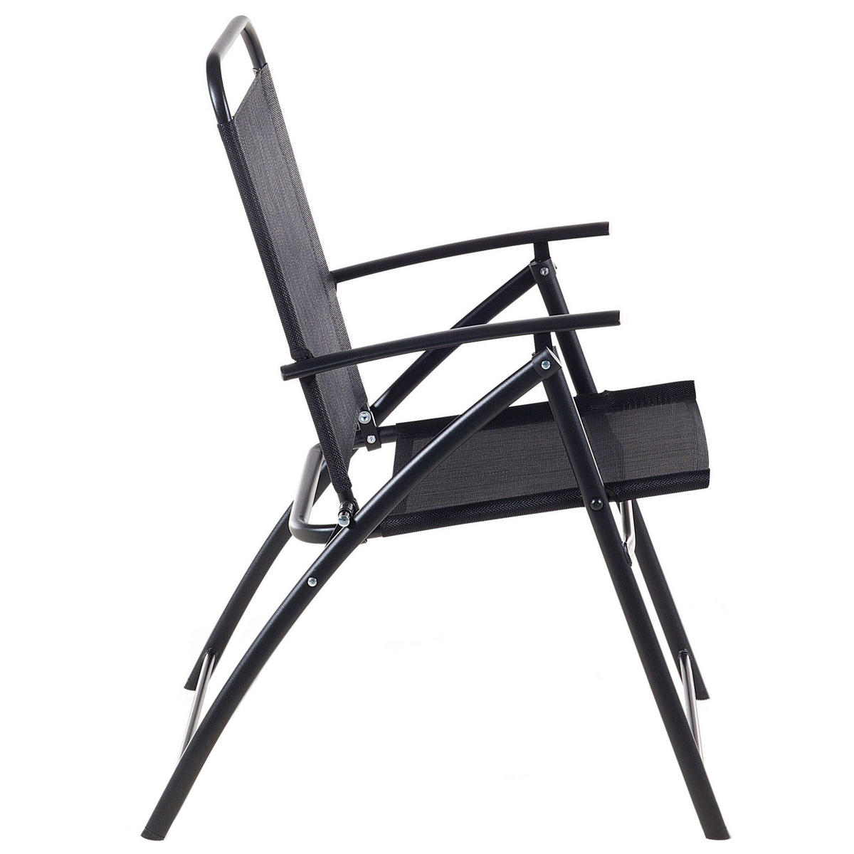 GARTENSTUHL 6er-Set Stahl schwarz Livo - Schwarz, Metall (48/90/66cm) - Beliani