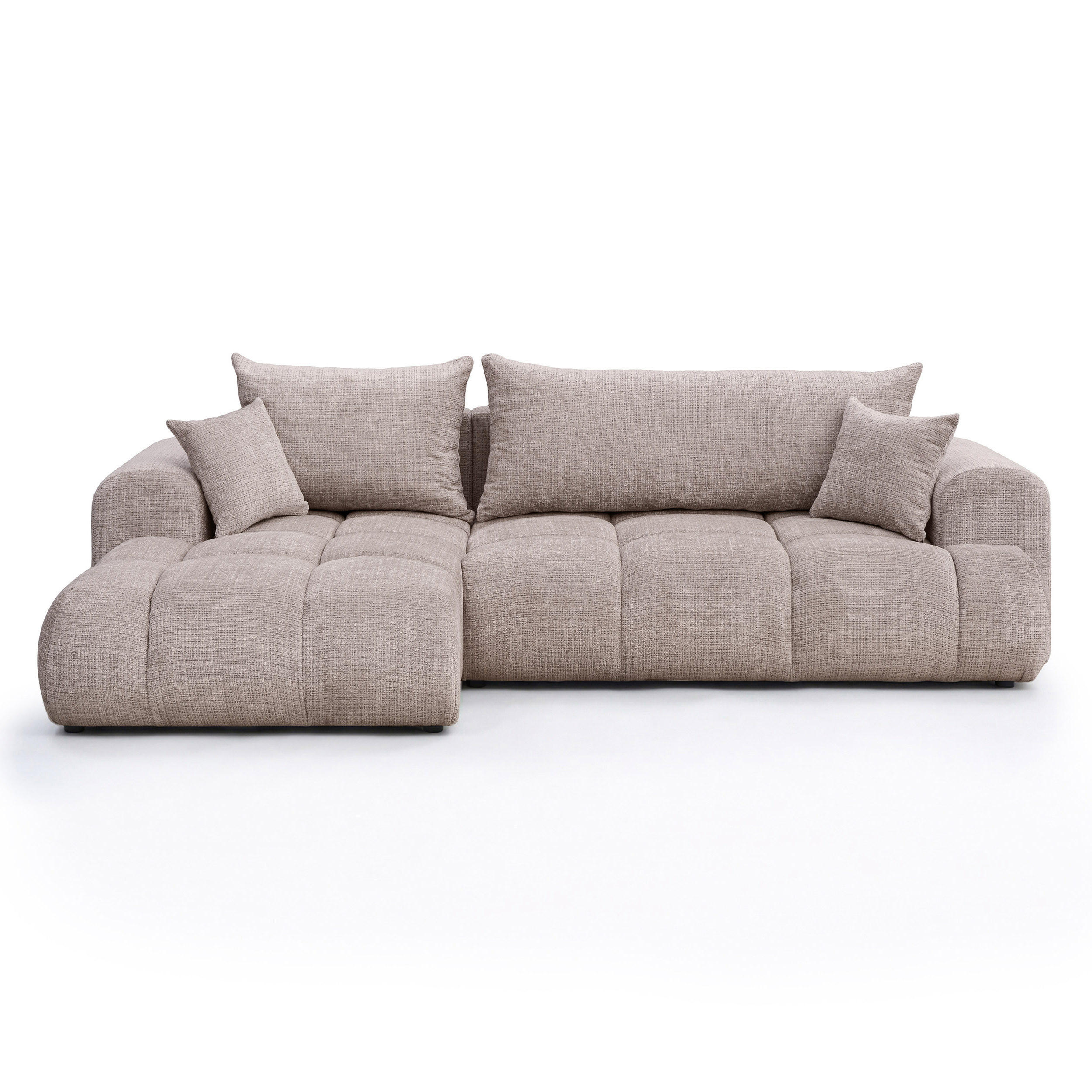 ECKSOFA MILANO mit Schlaffunktion und Bettkasten Grau-Braun - Graubraun, Holzwerkstoff/Kunststoff (250/160cm) - Idohome