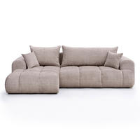 ECKSOFA MILANO mit Schlaffunktion und Bettkasten Grau-Braun - Graubraun, Holzwerkstoff/Kunststoff (250/160cm) - Idohome