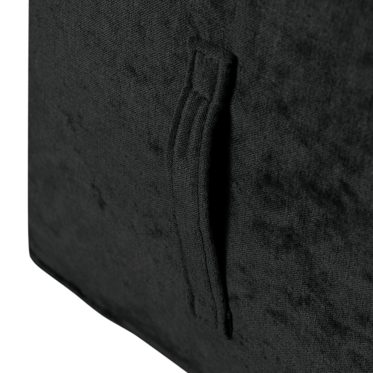 SITZWÜRFEL - Samt - Schwarz, Textil (47/42/47cm) - home24