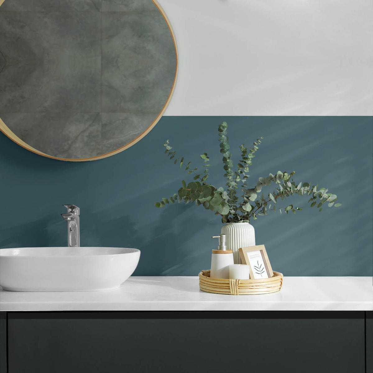 WANDPANEEL 100x50 cm selbstklebend Pellaro - Jadegrün, Kunststoff (50/1.6/100cm) - Wallfluent