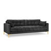 SOFA Mamaia aus Samt dunkelgrau 4 Sitzplätze - Dunkelgrau, Textil (92/75/217cm) - Micadoni