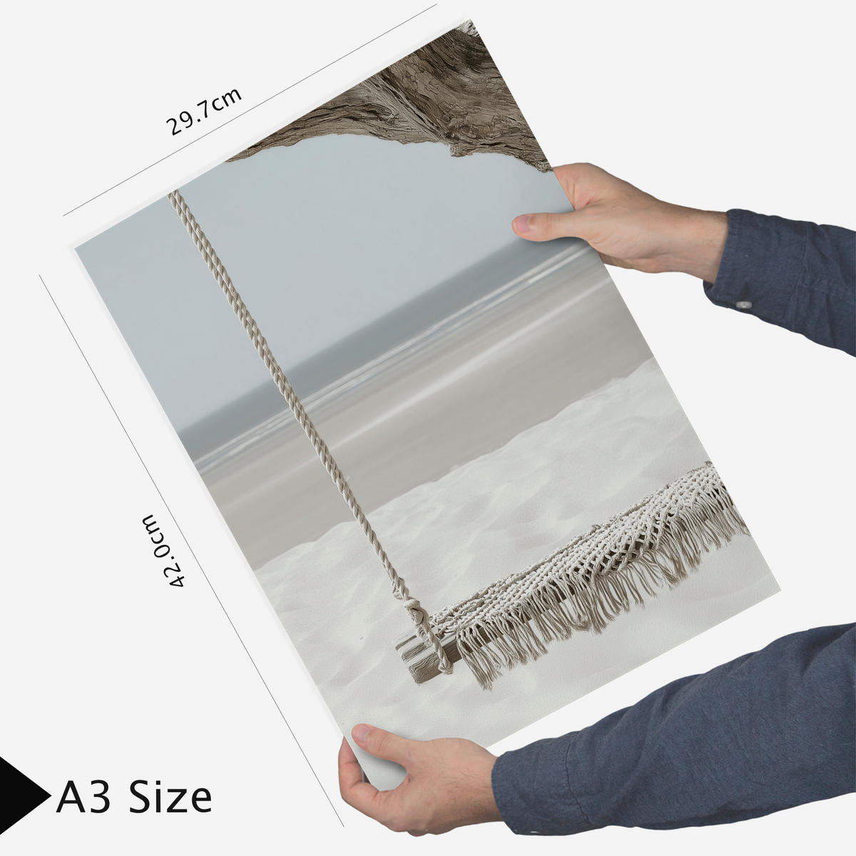 PLAKAT 6 moderních dekorativních maleb moře, pláže, západu slunce. Dekorativní krajinářské plakáty. Černý rám velikosti A3 & A4 - čirá, papír (29.7/42/3cm) - Nacnic