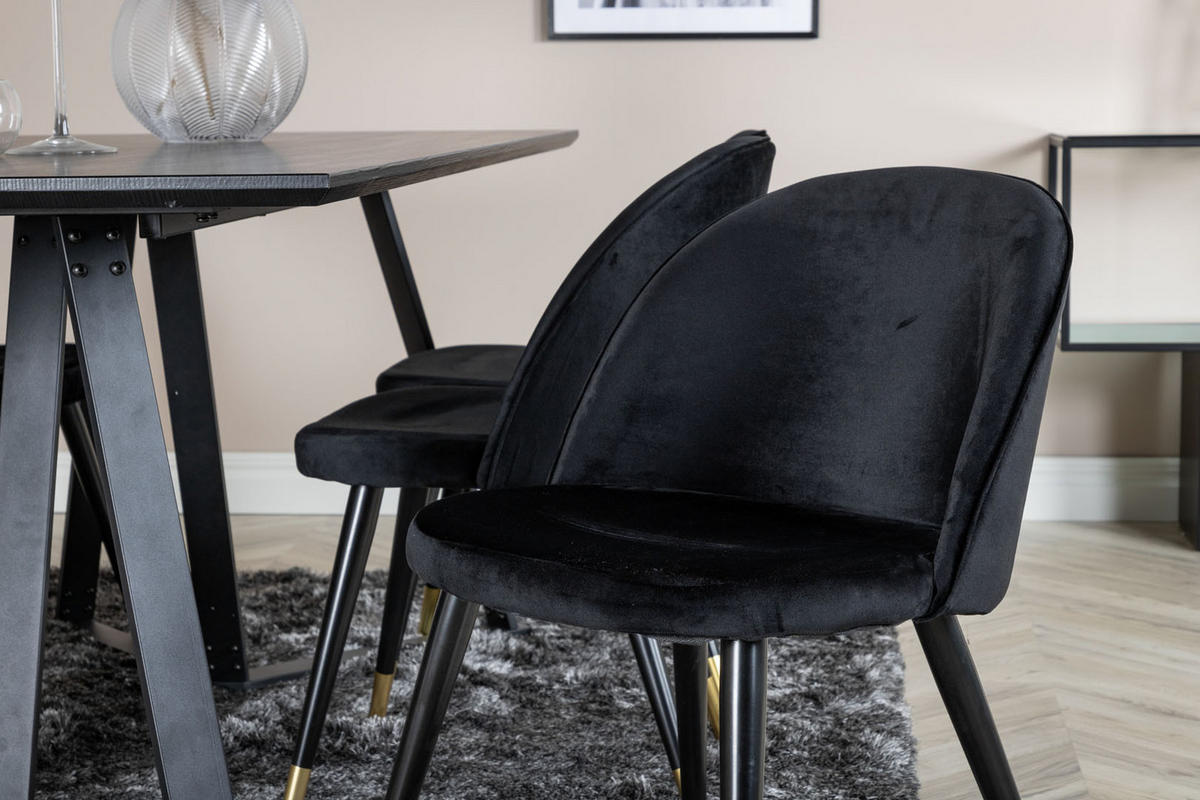 TISCHGRUPPE Schwarz - Schwarz, Holzwerkstoff (90/75/180cm) - ebuy24