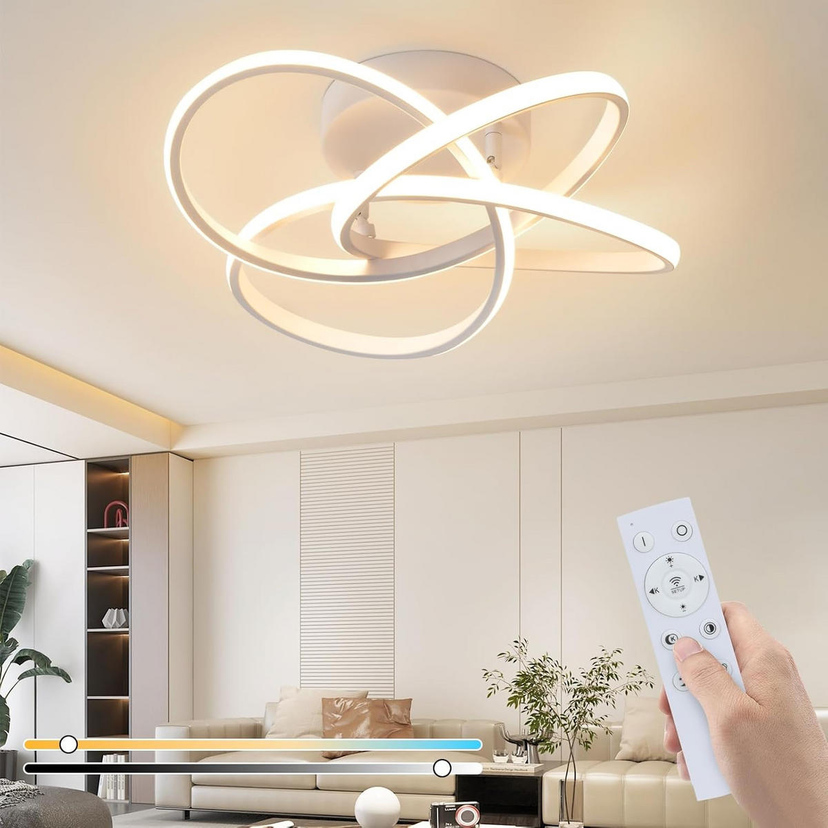 LED-DECKENLEUCHTE Timoa 45/42/16 cm - Weiß, Metall (45/42/16cm) - ZMH