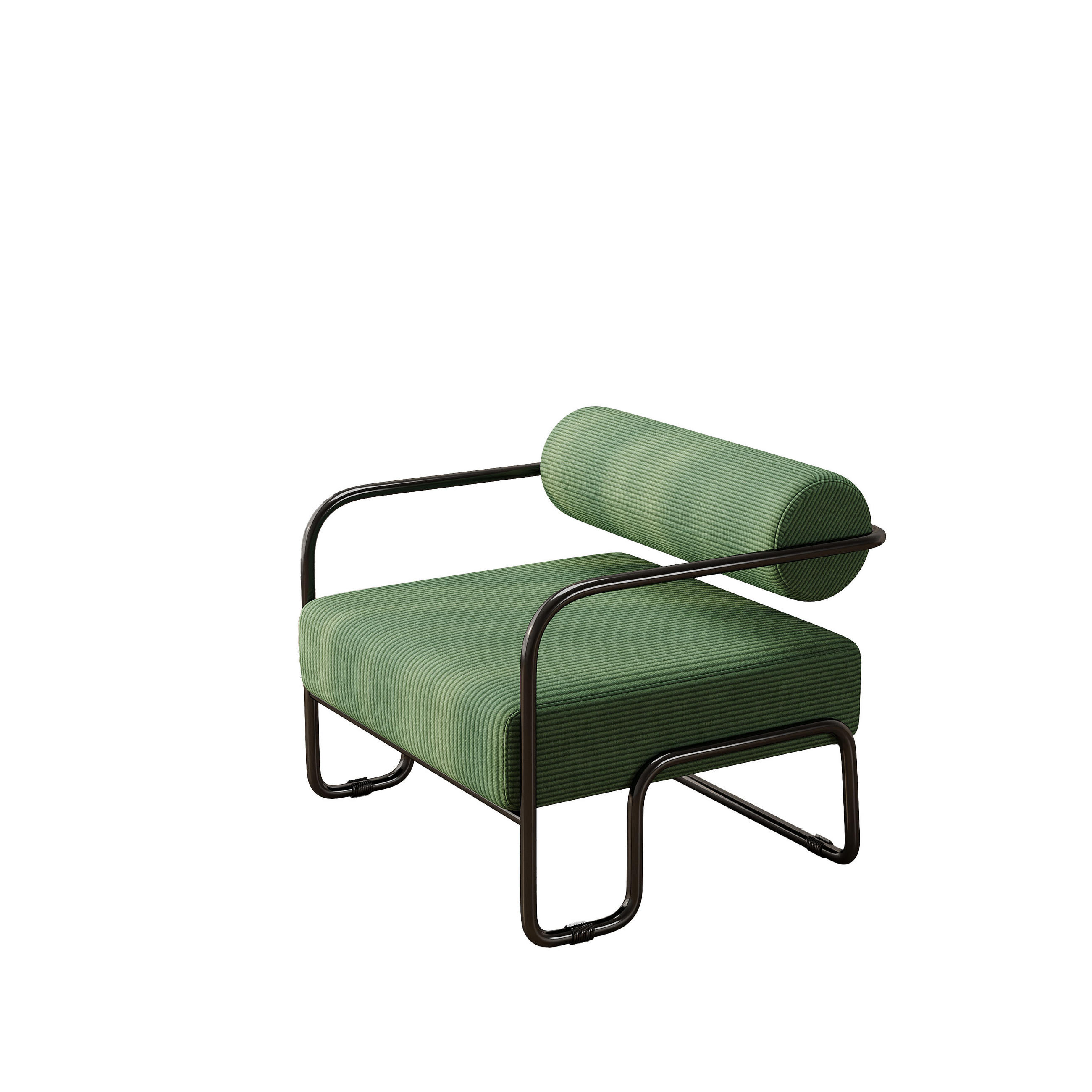 SESSEL Cord Grün mit Metallgestell - Grün, Textil/Metall (68.5/70.5/73cm) - WISHDOR