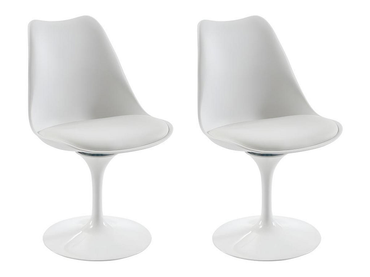 STUHL 2er-Set - Polypropylen & Metall - Weiß - XAFY - Weiß, Kunststoff (56.5/82/49cm) - Vente-Unique