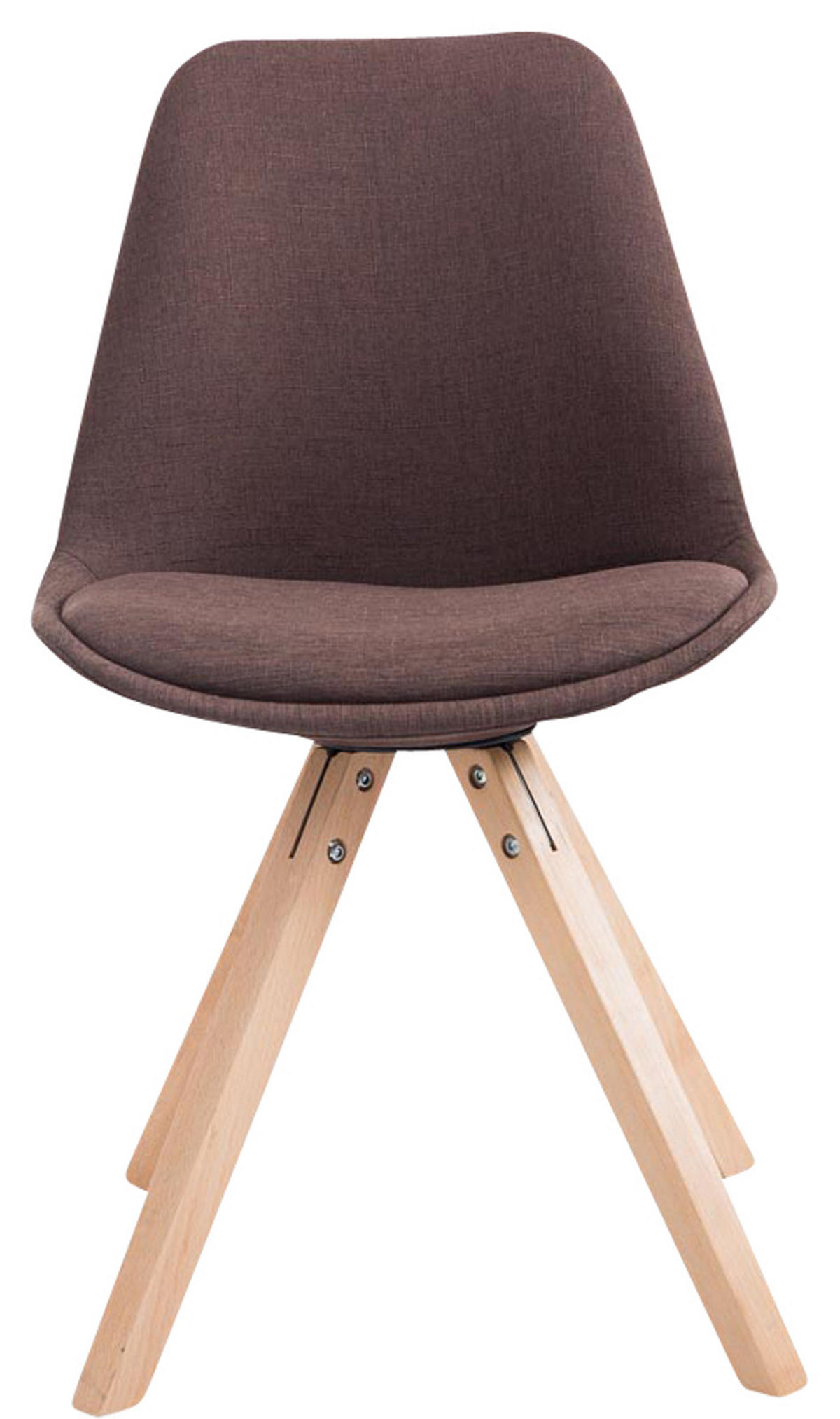 BESUCHERSTUHL Toulon, 4er Set Stoff, Gestell Holz Square Natura Braun - Braun/Naturfarben, Holz/Buchenholz (48/83/56cm) - TPFLiving