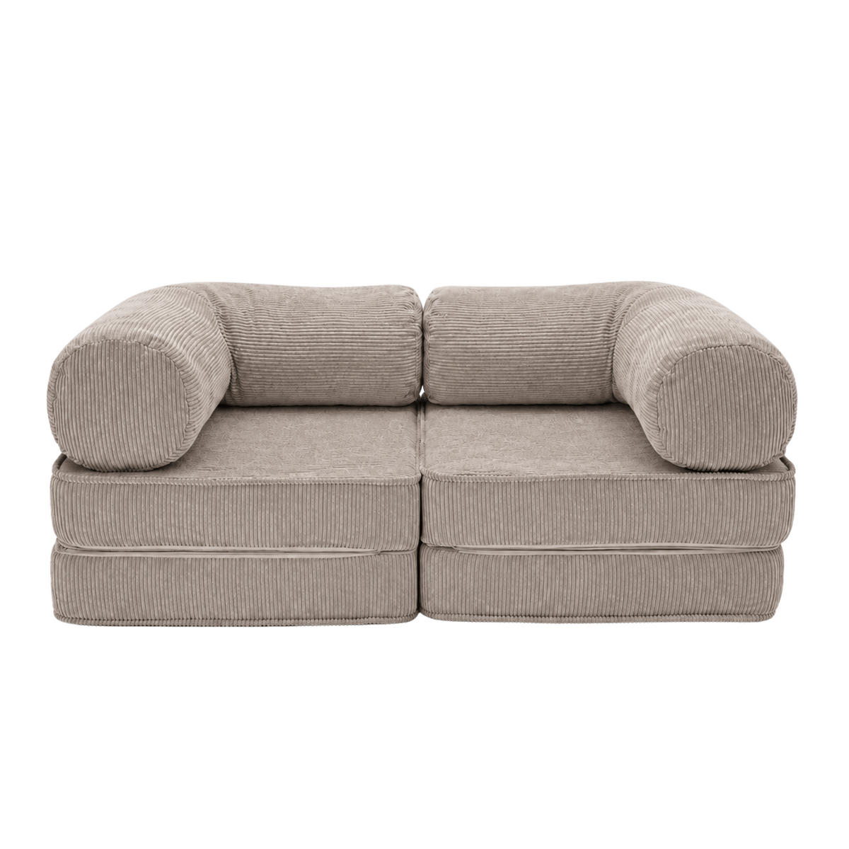 SOFA SURB Duo 100 Schlafsofa 2-Sitzer Taupe 200/100 cm - Taupe/Chromfarben, Textil/Metall (200/70/100cm) - SURB