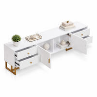TV-LOWBOARD aus MDF 175x30x46 cm Weiß mit 4 Schubladen und 2 Türen - Weiß, Holzwerkstoff (175/46/30cm) - IVMEU
