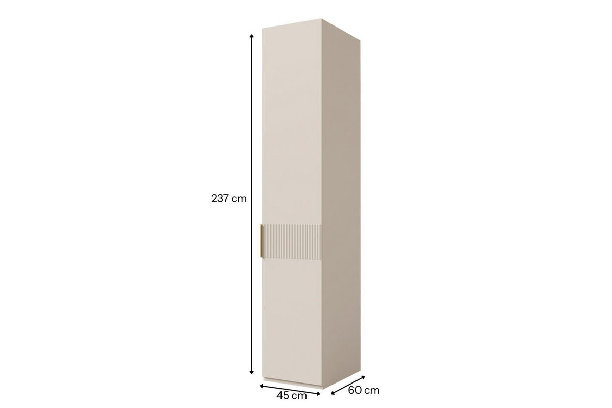 KLEIDERSCHRANK SUN 45/237/60 cm in Macadamia | Links - Kaschmir, Holzwerkstoff (45/237/60cm) - Deine Möbel 24