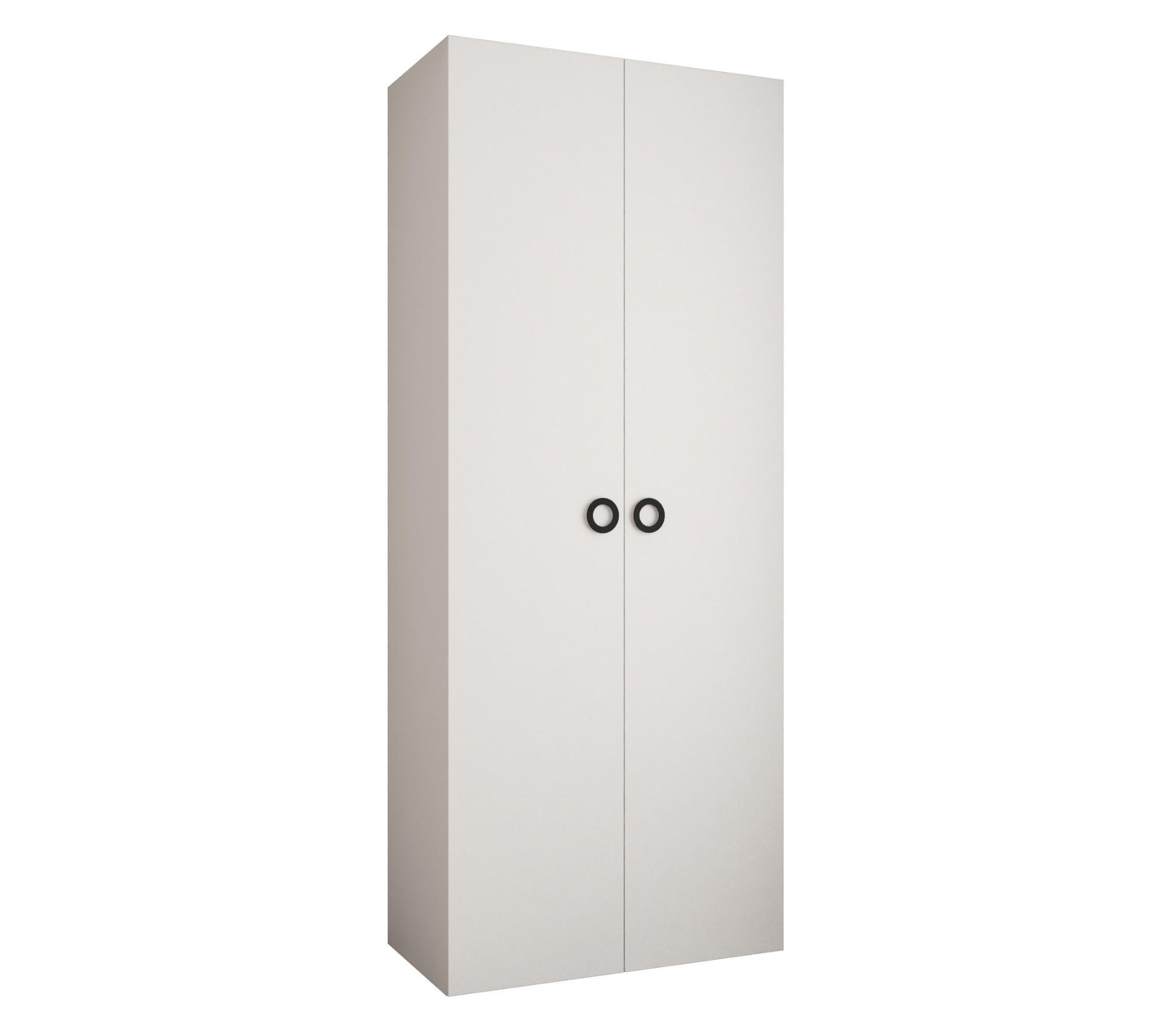 DREHTÜRENSCHRANK 245,5/100/40 2-türig - Schwarz/Weiß, Holz/Metall (100/245.5/40cm) - Abiks Möbel