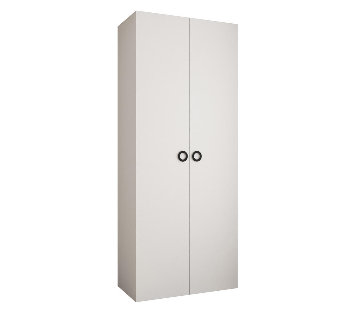 DREHTÜRENSCHRANK 245,5/100/40 2-türig - Schwarz/Weiß, Holz/Metall (100/245.5/40cm) - Abiks Möbel