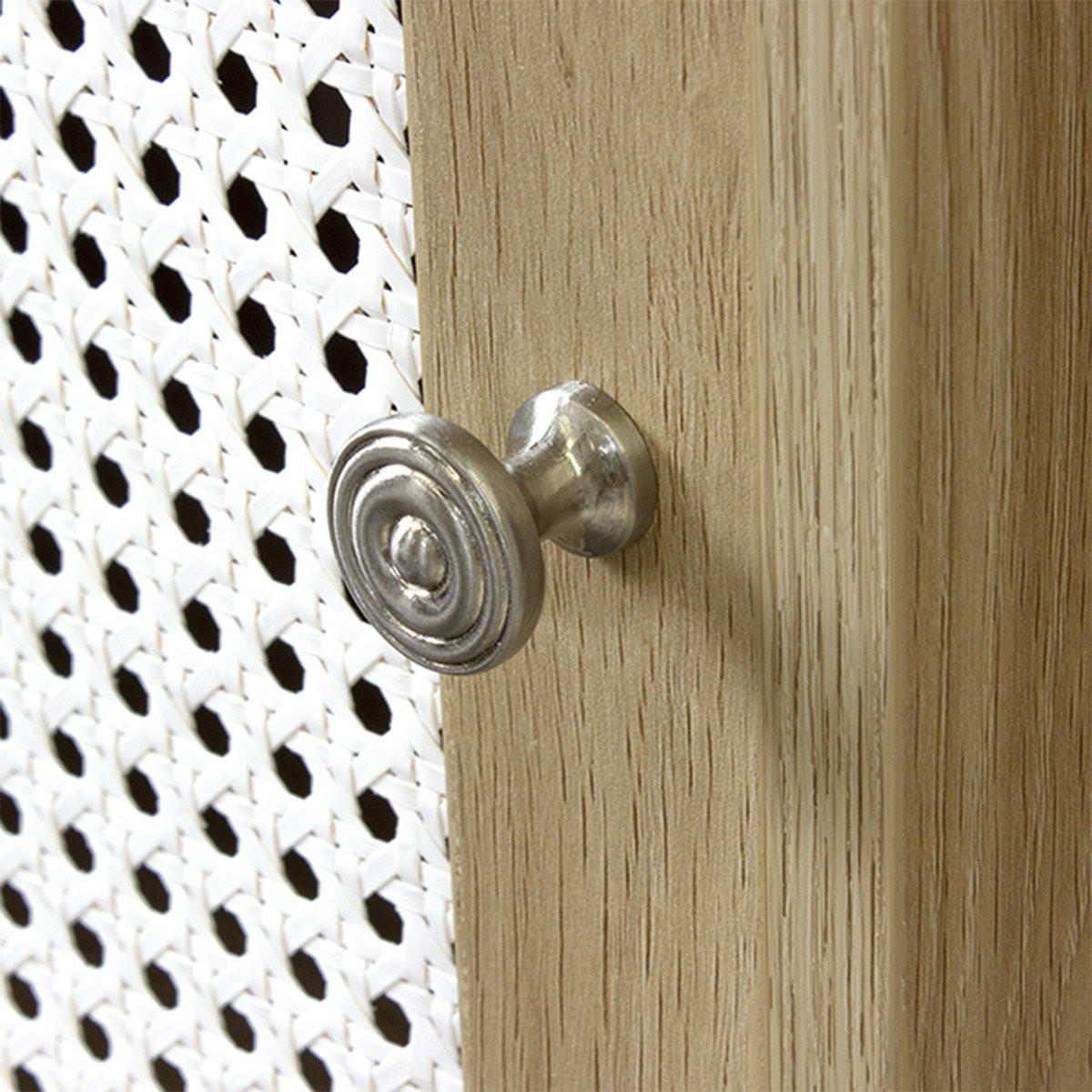 NACHTTISCH mit 1 Tür Rattanimitat - Apfelbaumfarben, Holzwerkstoff (35/50/45cm) - Calicosy