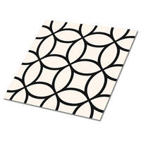 FLIESENAUFKLEBER 9 Stück 30x30 cm selbstklebend Geometrische Kreise - Schwarz, Textil (30/1.6/30cm) - TULUP