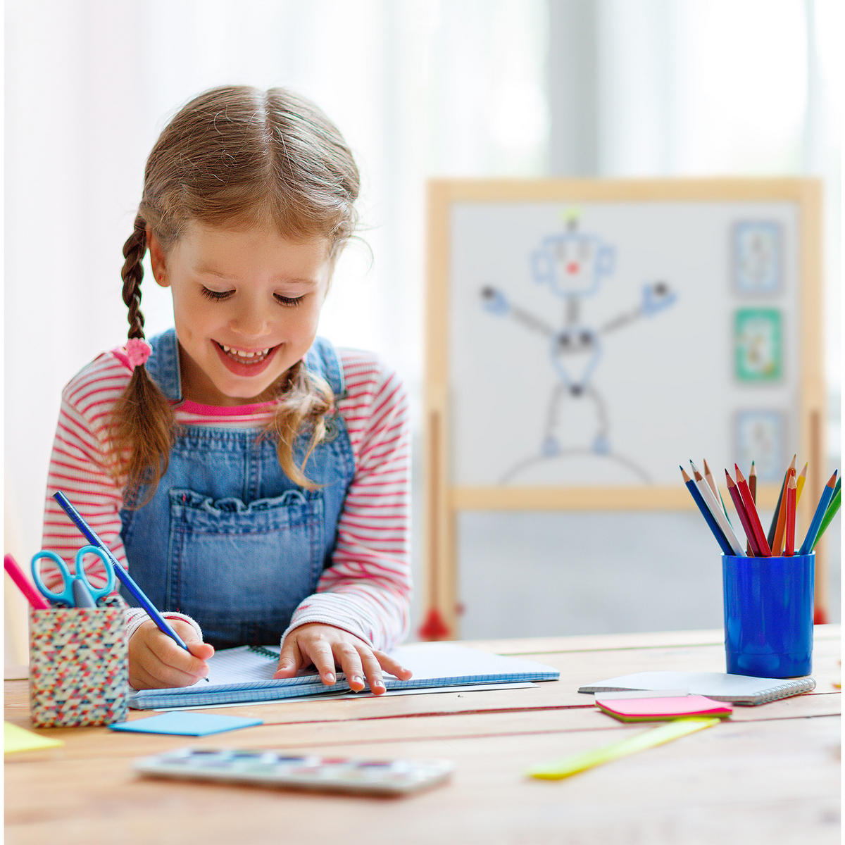 STANDTAFEL Natur Weiß Grün Holz magnetisch Whiteboard - Multicolor, Holz/Holzwerkstoff (45/104/42cm) - Relaxdays