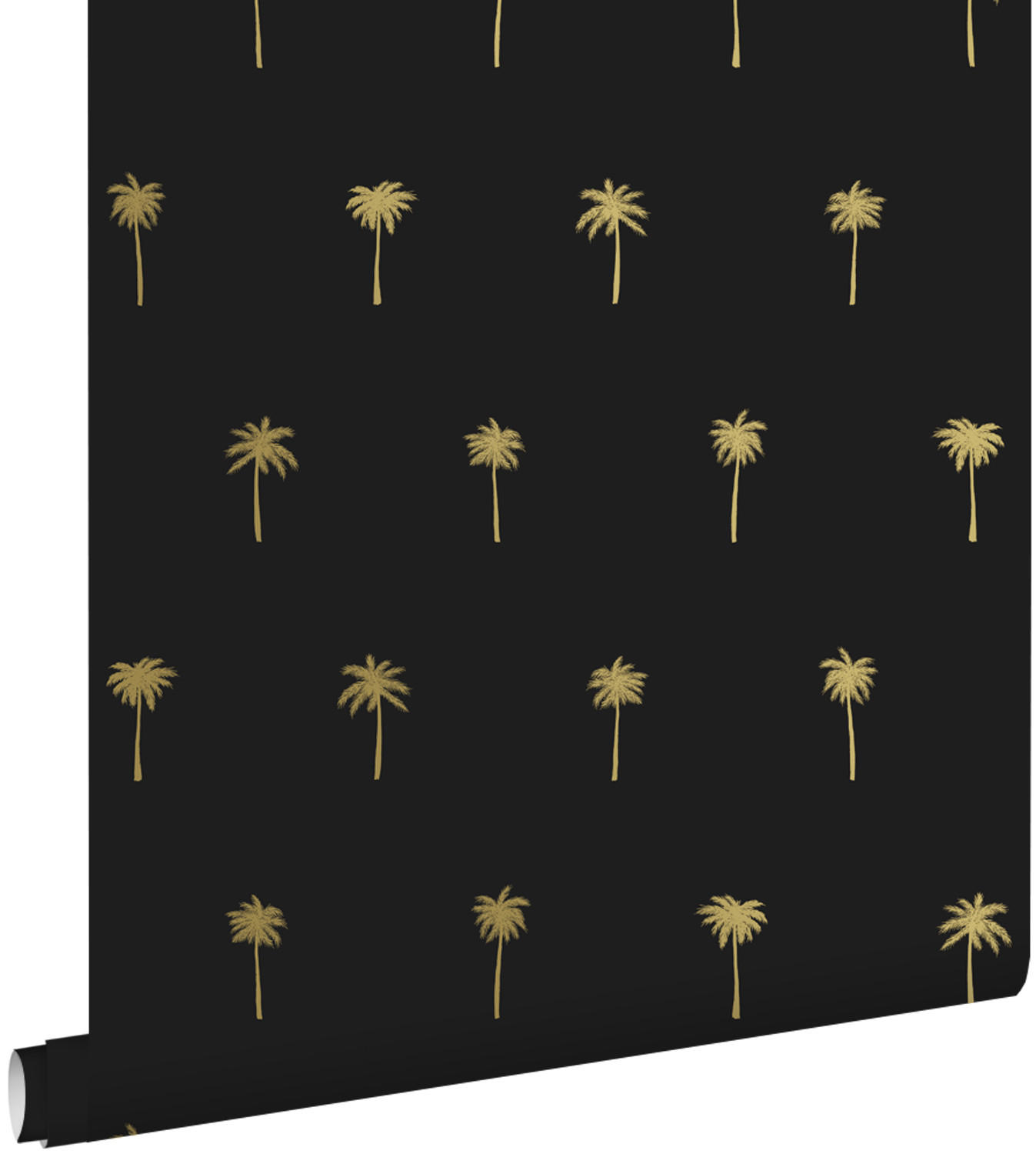 TAPETE Palmen 53 cm x 10.05 m - Schwarz, Papier (53/1000cm) - ESTAhome