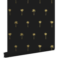 TAPETE Palmen 53 cm x 10.05 m - Schwarz, Papier (53/1000cm) - ESTAhome