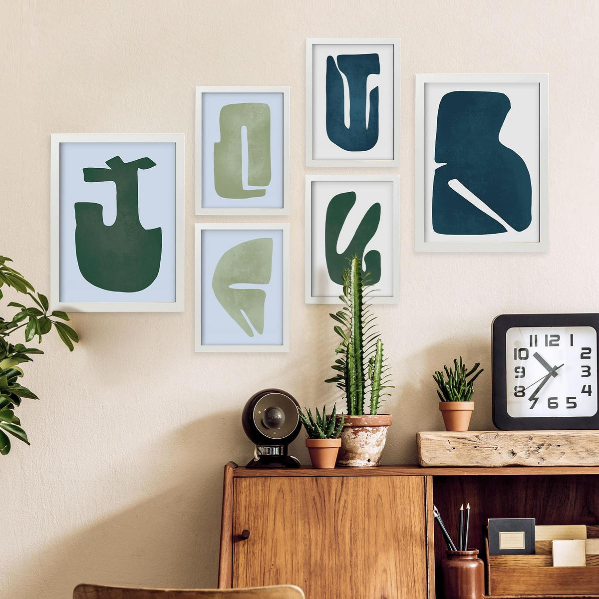 POSTER Set Mit 6 Feine Geschicklichkeit A3 & A4 Weißer Rahmen - Weiß, Papier (29/3cm) - Nacnic