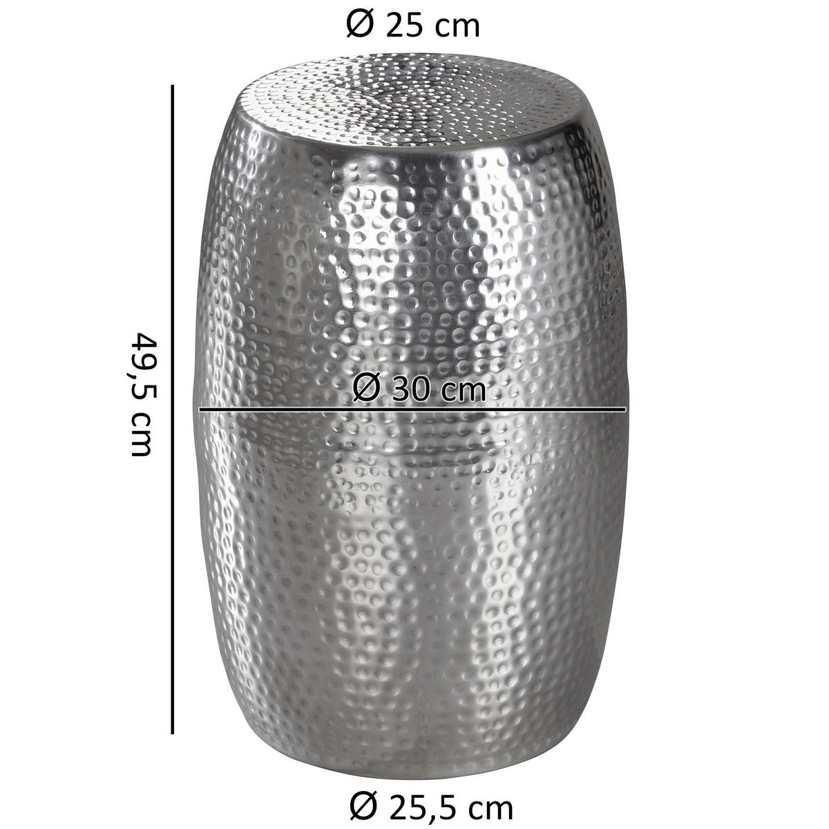 BEISTELLTISCH orientalisch AVAN - Silberfarben, Metall (30/30/49.5cm) - tinkaro