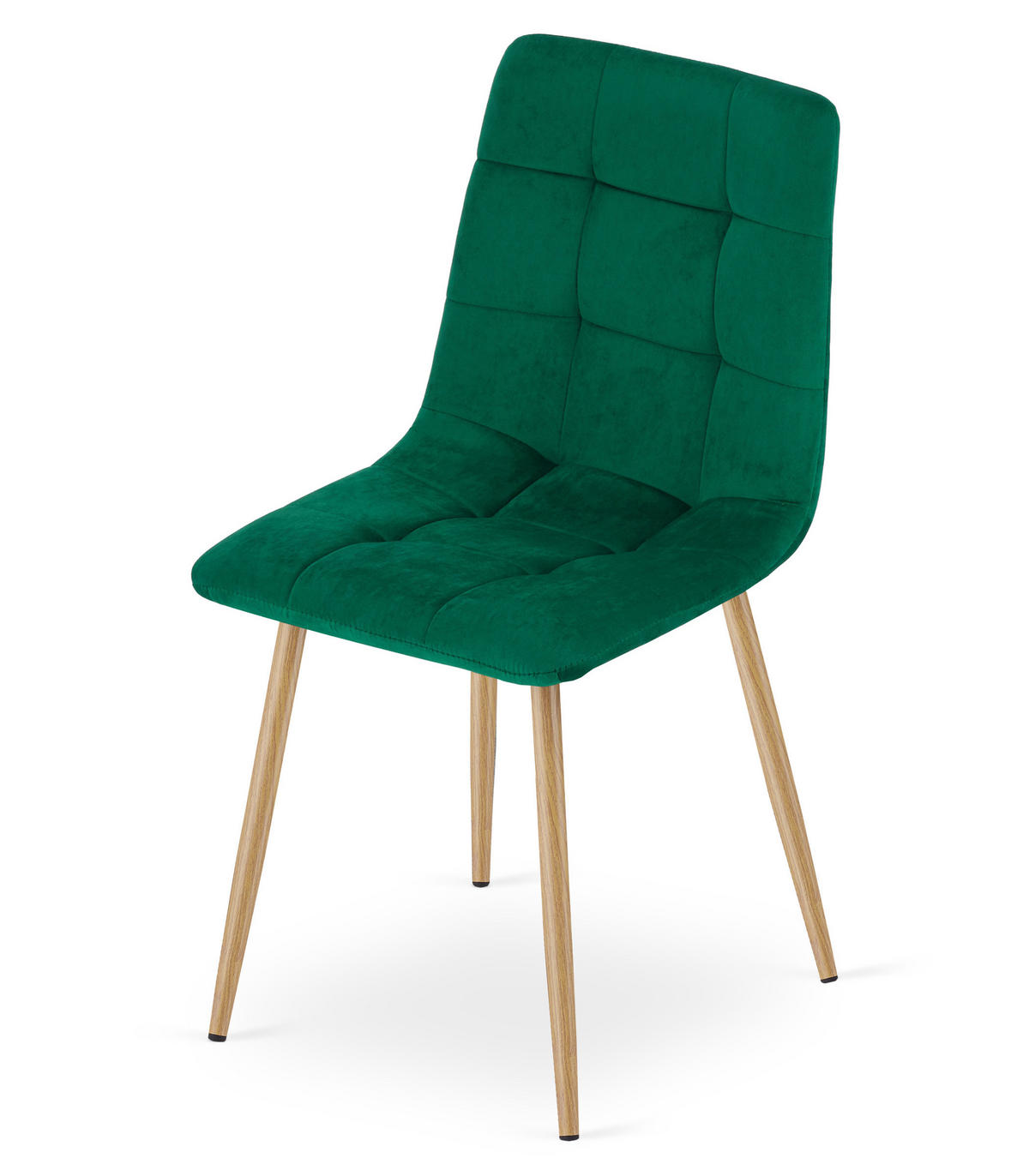 ESSZIMMERSTUHL 2-er Set PYRA dunkelgrüner Sitz, Beine in Holzfarbe - Dunkelgrün/Eichefarben, Textil (45/87/50.5cm) - Valora