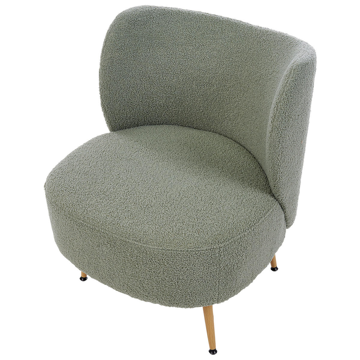 SESSEL mit Kissen Bouclé Grün Otsby II - Grün, Textil (60/76/55cm) - Beliani