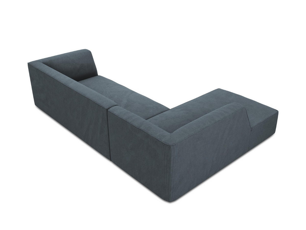 ECKSOFA links Ruby aus Cord blau 4 Sitzplätze - Blau, Textil (180/273cm) - Micadoni
