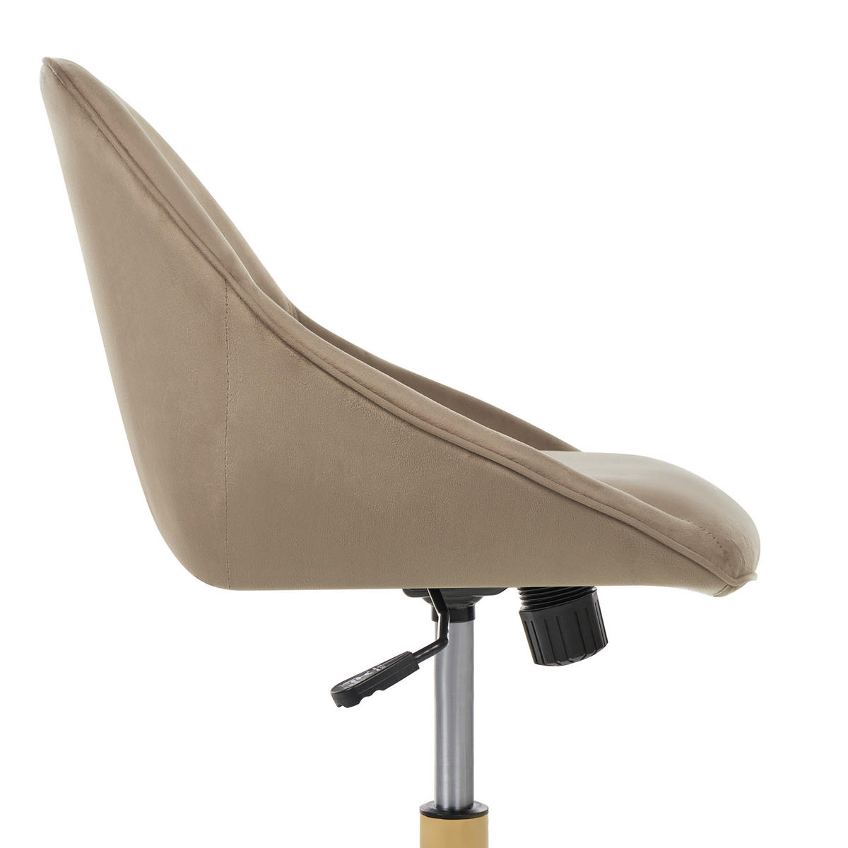 SCHREIBTISCHSTUHL Samtstoff Taupe Bardsdale - Taupe, Textil (54/77/54cm) - Beliani