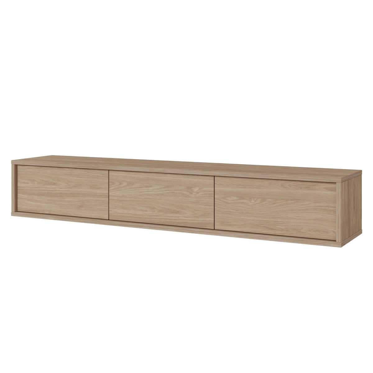 LOWBOARD LIVIA 180x36x32 cm mit 3 Türen Eichefarben - Eichefarben, Holzwerkstoff (180/32/36cm) - MASSENO